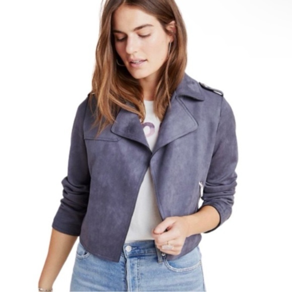 Anthropologie Expressway Faux Suede Moto Jacket, Large